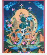 Une peinture sacrée Thangka peinte à la main